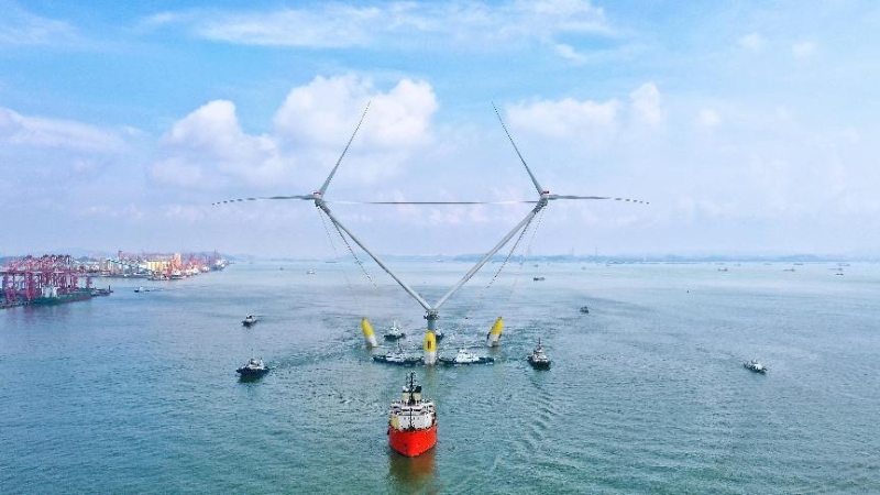 全球单体容量最大的漂浮式海上风电平台拖航出港.jpeg 全球单体容量最大的漂浮式海上风电平台拖航出港(图1)